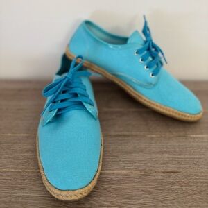 Polo by Ralph Lauren Turquoise Canvas Espadrille Shoes size 8.5
